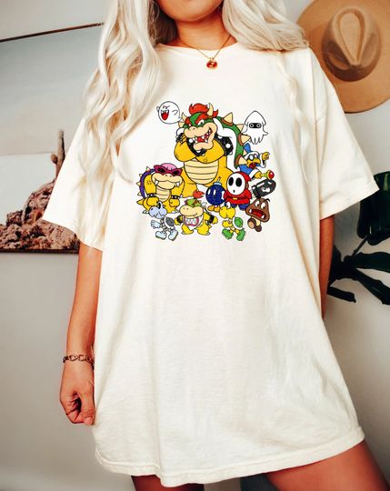 Cute Nintendo Super Mario Character T-shirt, Super Mario Sweatshirt, Bowser Enemy Mushroom Yoshi Shirt, Disneyland Trip Shirt