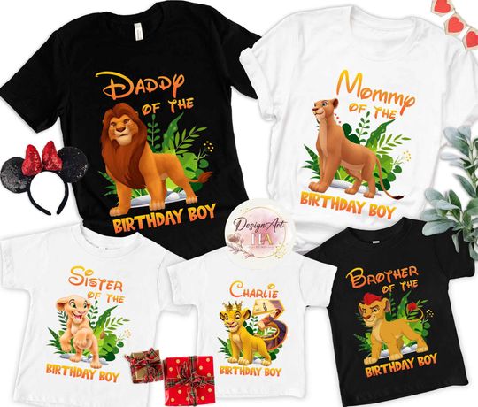 Personalized Lion King birthday shirts, Disney animal kingdom safari mode birthday king shirt, Family matching shirts