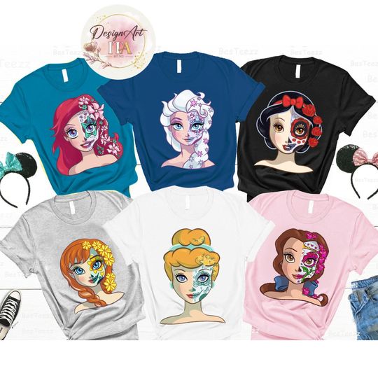 Disney princess sugar mask Halloween shirt, Skull Sugar Mask Halloween shirt,  Group matching shirt
