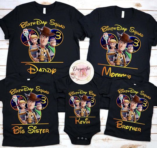 Personalized Toy Story birthday shirts, Disney birthday trip shirt, Family matching shirts, Woody Buzz lightyear Jessie shirt