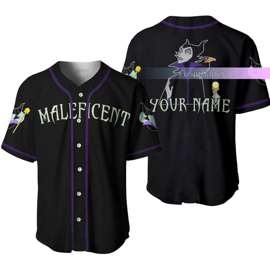 Maleficent Baseball Jersey, Maleficent Jersey Shirt, Disney Villain Jersey