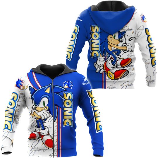 Sonic Hedgehog  Disney 3D Zip Hoodie