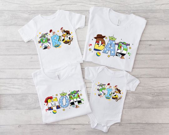 Disney Toy Story Mom Dad Sis and Bro Shirt, Toy Story Inspired, Toy Story Family, Buzz Lightyear, Disney Toy Story Tee