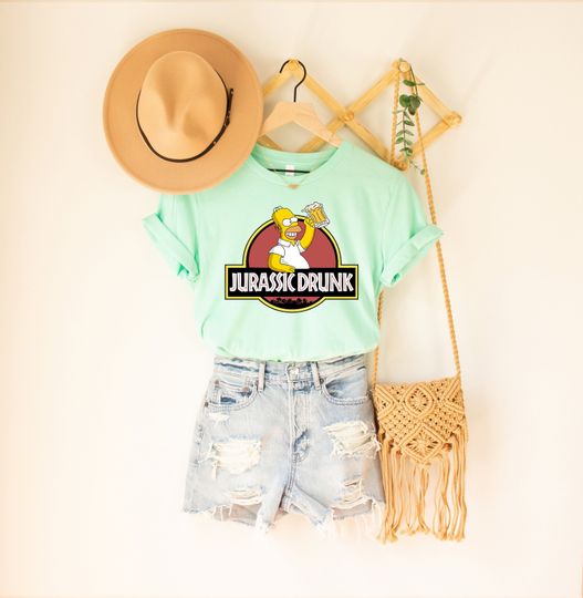 Jurassic Drunk Shirt, Homer Simpson Shirt, Cartoon Simpsons, Disneyland Family Tee