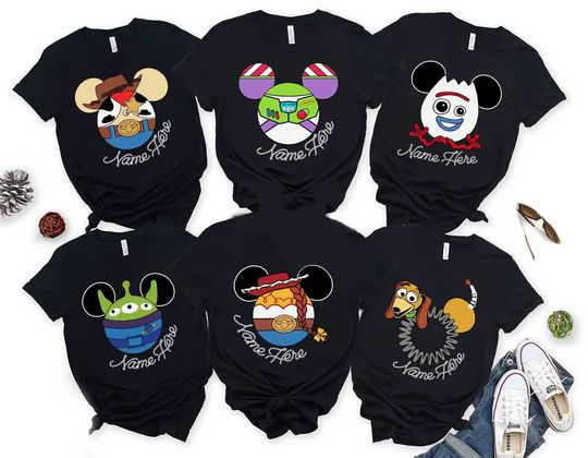 Personalized Disney Toy Story Group Shirts, Mickey Ears Shirt, Disney Pixar Toy Story Character Shirt