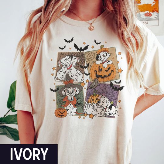 Vintage 90's Disney 101 Dalmatians  Color Shirt, Disneyland Halloween Shirt