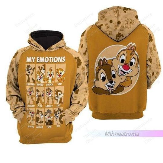 Chip 'n Dale My Emotions Hoodie, Chip And Dale Hoodie, Disney Hoodie
