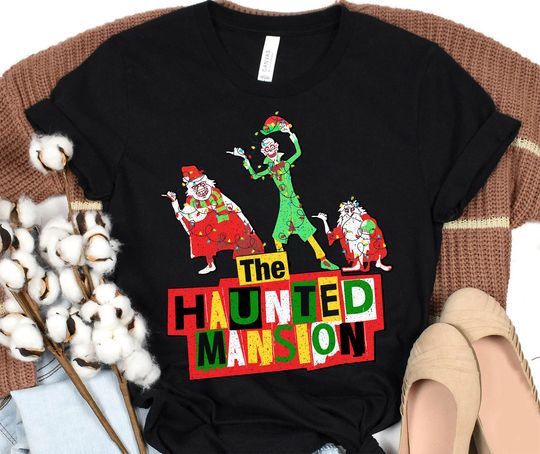 Vintage Disney Parks Hitchhiking Ghosts Christmas Lights Shirt, The Haunted Mansion Christmas Shirt