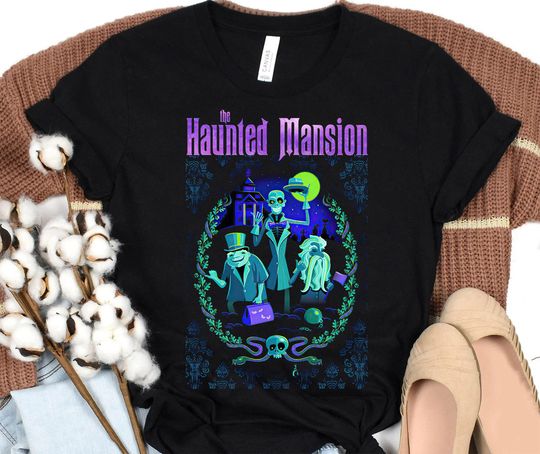 Disney The Haunted Mansion Retro Halloween Shirt, Three Hitchhiking Ghosts Tee