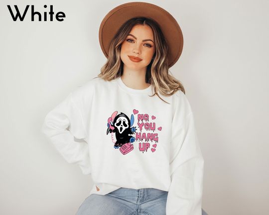 No You Hang Up Stitch Sweatshirt, Ghostface Sweatshirt, Halloween Disney Shirt