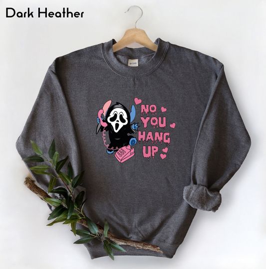 No You Hang Up Stitch Sweatshirt, Halloween Disney Shirt, Ghostface Sweatshirt