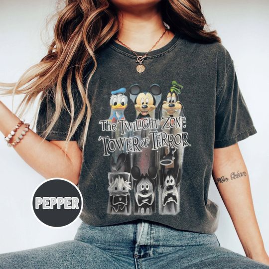 Retro Disney The Twilight Zone Tower Of Terror  Color Shirts, Tower of Terror Ride Shirt, Mickey And Friends, Halloween Party Shirt
