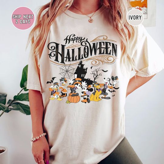 Vintage Disney Halloween Shirt, Mickey And Friends Halloween Shirts