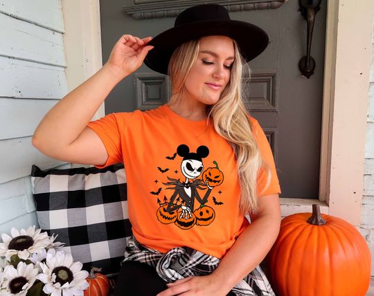 Jack Skellington Disney Halloween Shirt, Jack Skellington Pumpkin Shirt