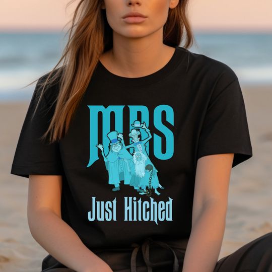 MRS Just Hitched Shirt, Disney Haunted Mansion Shirt