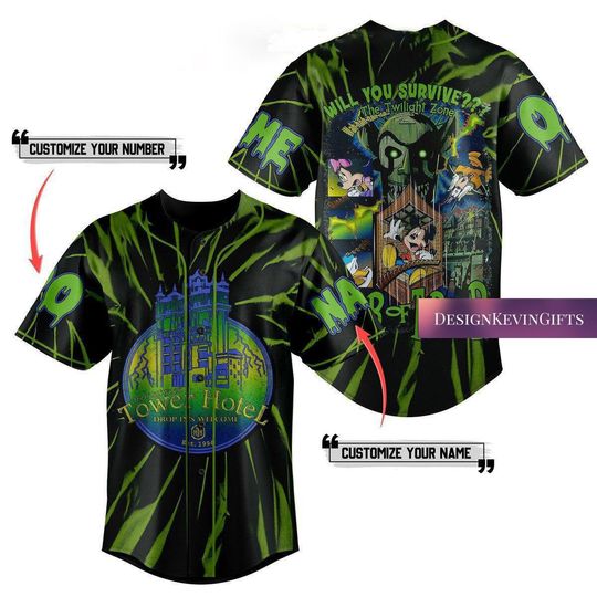 Tower Of Terror Shirt, Tower Hotel Baseball Jersey, Mickey And Friends Shirt, Disneyland Halloween