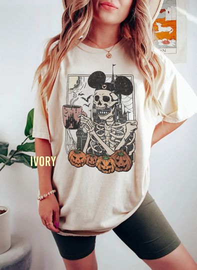 Vintage Disney Skeleton  Color Shirt, Mickey Skeleton