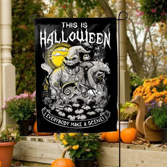 Nightmare Before Christmas Garden Flag, Disney Halloween Flag