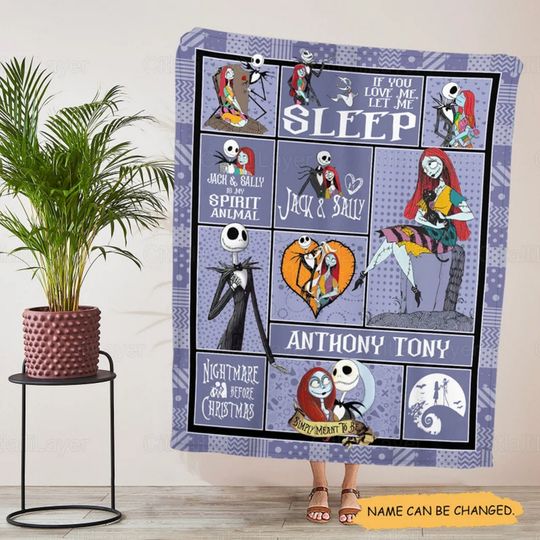 Jack And Sally Blanket, Customized Disney Blanket, Nightmare Before Christmas Blanket