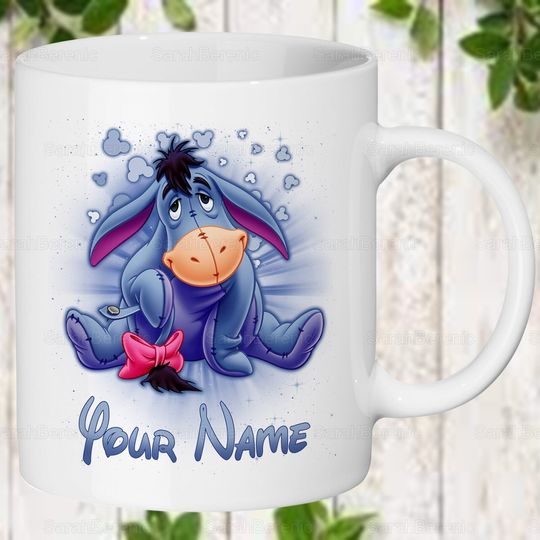 Eeyore Black Ceramic Mug, Eeyore Disney Coffee Cup