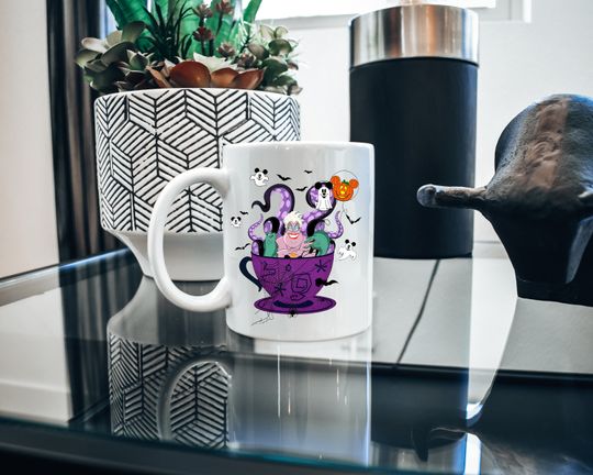 Disney Villians Ursula Cup Halloween Mug, Disney Halloween Ursula Mug