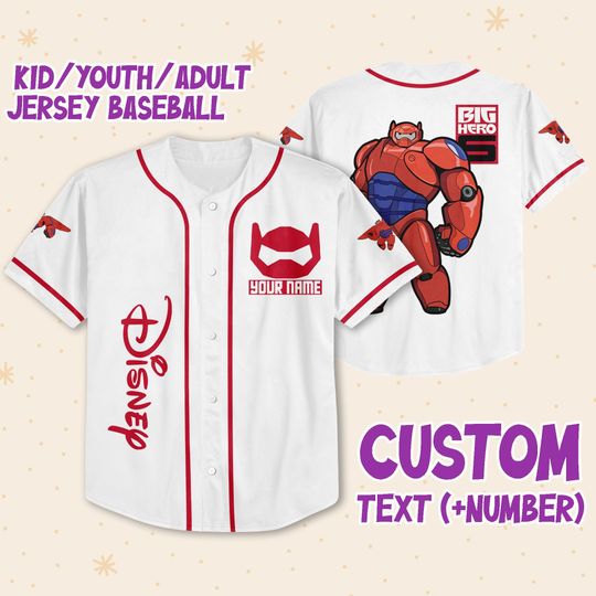 Personalized Disney Big Hero 6 BayMax In Armor Baseball Jersey