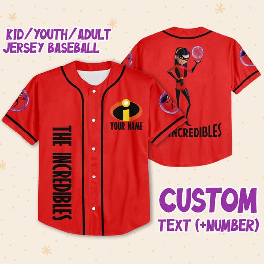 Personalized Disney The Incredibles Violet Parr Baseball Jersey