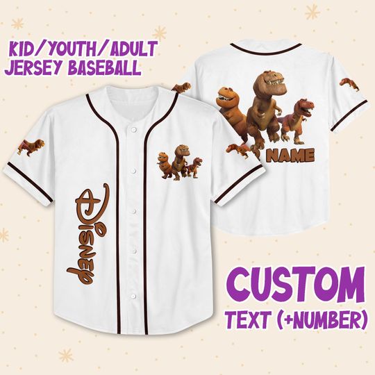 Personalized Disney The Good Dinosaur Tyrannosaurus CBaseball Jersey