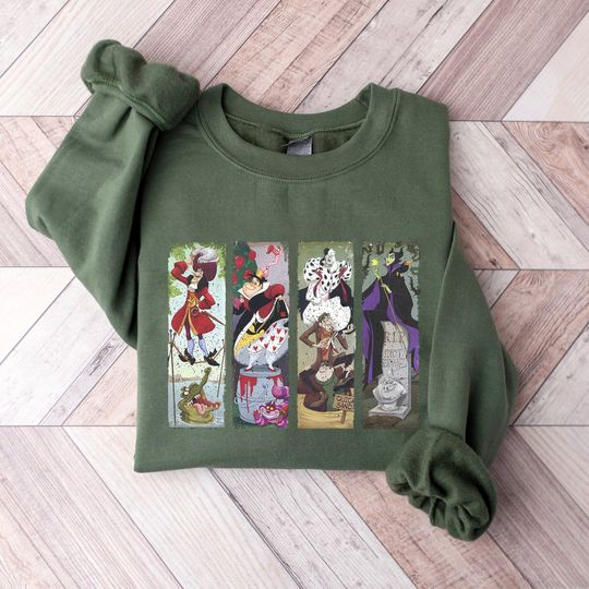 Disney Villains Characters Stretching Room Sweatshirt, The Haunted Mansion