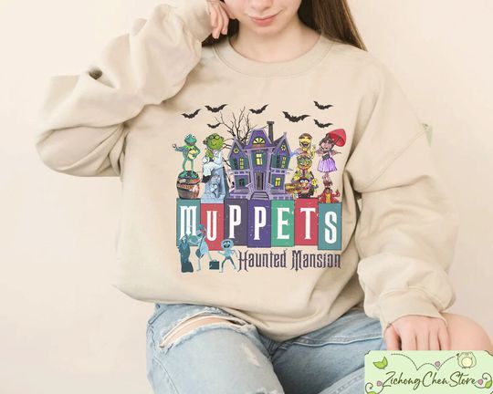 Vintage Muppets Halloween Sweatshirt, Disneyland Haunted Mansion hoodie, Foolish Mortals Sweatshirt