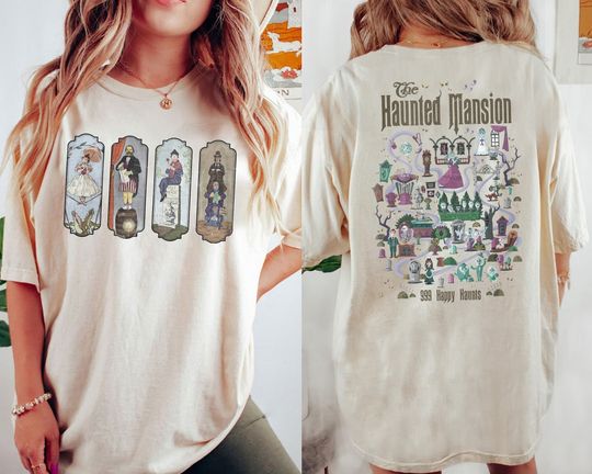 Vintage Haunted Mansion  Color Shirt, The Haunted Mansion Map Shirt, Disney Halloween Party