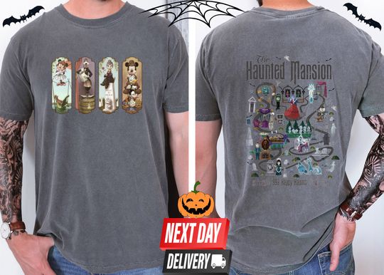 The Haunted Mansion Map  Color Shirts, Vintage Haunted Mansion,Disney Halloween