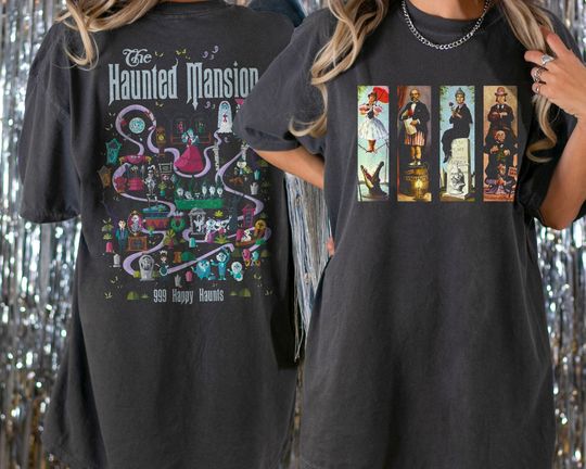 Haunted Mansion Shirt, Sweatshirt, The Haunted Mansion Map Shirt, Retro Disney Halloween