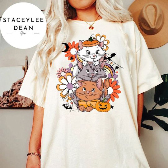 Vintage Disney The Aristocat Halloween Shirt, Marie Cat Shirt