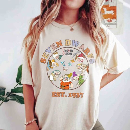 Vintage Disney Seven Dwarfs Est 1937 Shirt, Retro Disney Snow White and Seven Dwarfs Shirt, Disney Seven Dwarfs Shirt, Disney Snow White