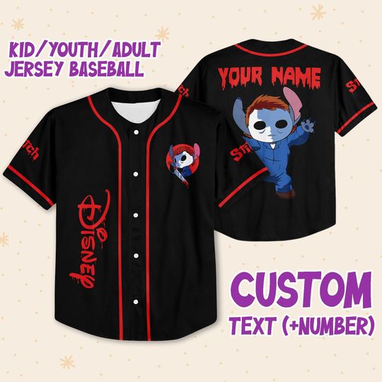 Personalized Disney Horror Stitch Michael Myers, Custom Disney Jersey