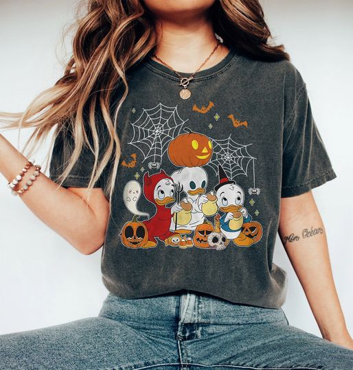 Vintage Disney Halloween   Shirt, Retro Donald Duck Trick Or Treat Halloween Shirt