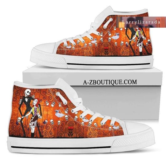 Jack Skellington Sneaker, Jack Sally High Top Shoes, Disney Halloween Sneaker