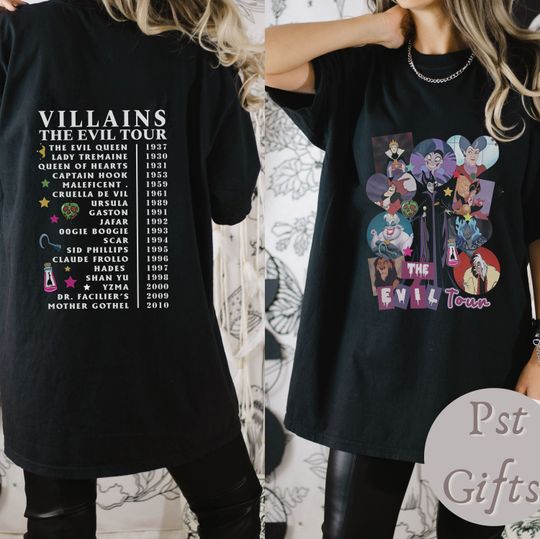 Vintage Disney Villains Evil Tour Shirt, Disney Evil Friends Matching