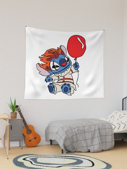 Funny Stitch Shirt,Disney Halloween Shirt, Retro Horror Halloween T Shirt, Horror Movie Character Shirt | Tapestry