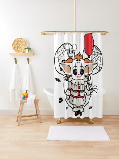 Funny Stitch Shirt,Disney Halloween Shirt, Retro Horror Halloween T Shirt, Horror Movie Character Shirt | Shower Curtain