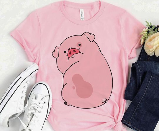 Disney Gravity Falls Waddles the Pig T-Shirt, Cartoon T-Shirt, Cute T-Shirt, Gift For Family