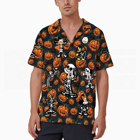 Fall Vibes Disney Hawaiian Shirt, Skeleton Mickey and Friends Rad Tech Hawaiian