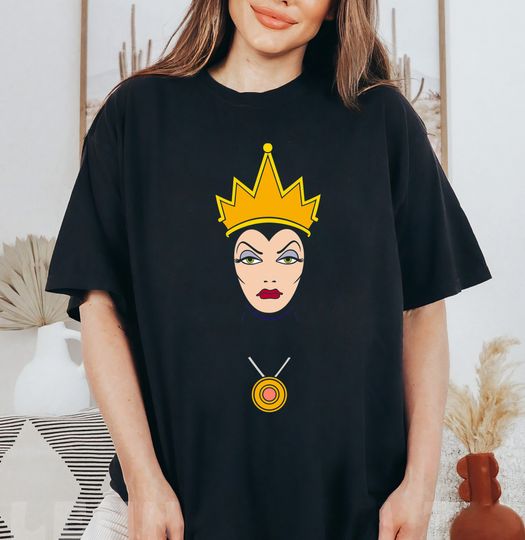 Disney Villains Evil Queen Big Face T-Shirt, Cartoon T-Shirt, Cute T-Shirt, Gift For Family