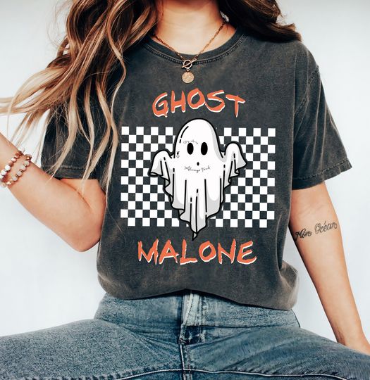 Boo Ghost Malone Checkerboard Shirt, Disney Boo Halloween Tee