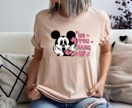 Disney Micky Cover Ghostface No You Hang Up Halloween T-Shirt, Cartoon T-Shirt, Cute T-Shirt, Gift For Family