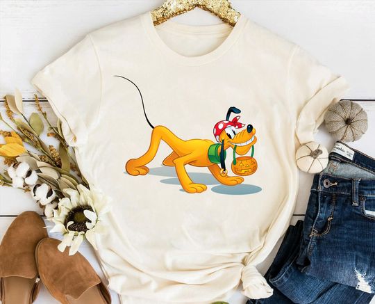 Disney Pluto Halloween T-Shirt, Cartoon T-Shirt, Cute T-Shirt, Gift For Family