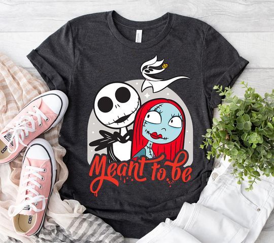 Disney The Nightmare Before Christmas Jack Skellington and Sally Halloween T-Shirt, Cartoon T-Shirt, Cute T-Shirt, Gift For Family
