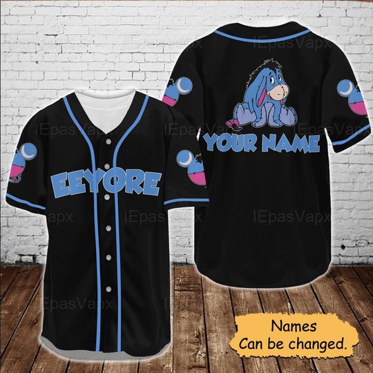 Eeyore Custom Baseball Jersey Shirt, Disney Eeyore Jersey Shirt