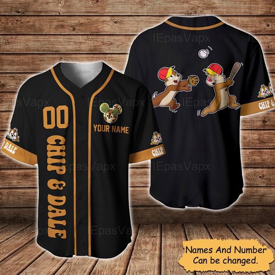 Custom Chip And Dale Baseball Jersey Shirt, Disney Chip And Dale Jersey Shirt